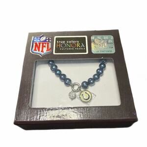 Honora Cultured Pearl 7.0mm NFL Team Stretch Charm Bracelet Colts